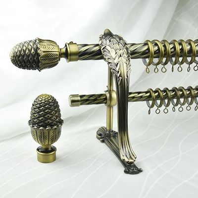 میله های پرده دوبل برنجی کوتاه پرده فرفورژه پنجره ای