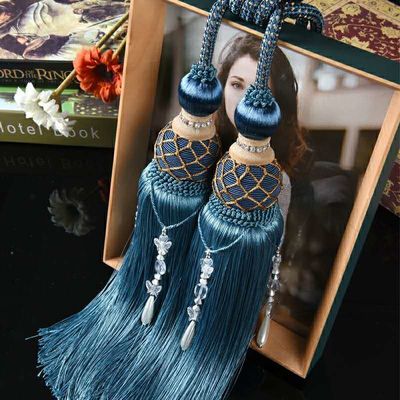 طناب تزئینی طلایی طناب مخملی قرمز آبی با کیفیت بالا برای پرده برای پرده و شفاف